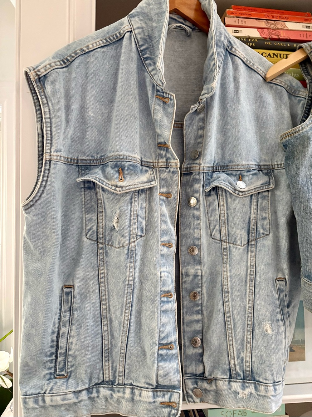 Light denim vest - only large left $20